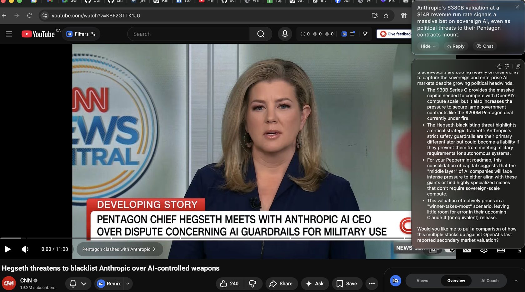 News video with Peppermint analysis about market impact